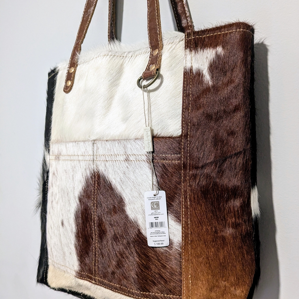 Charlie Paige Multicolor Large Cowhide Shoulder Bag - Picture 8 of 13